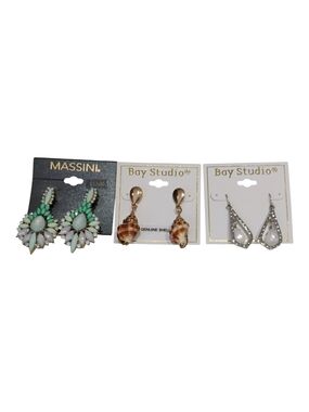 Bay Studio & Massini Set Of Three Earrings NWT